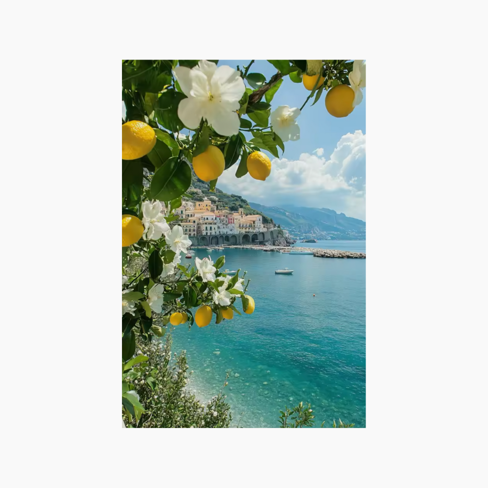 Canvasposter-Tavla Italiensk Medelhavskust