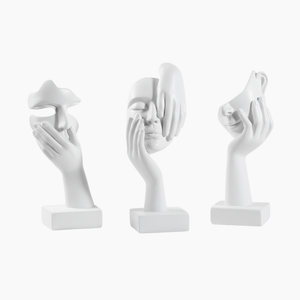 Skulptur Abstrakt Ansikte Vit